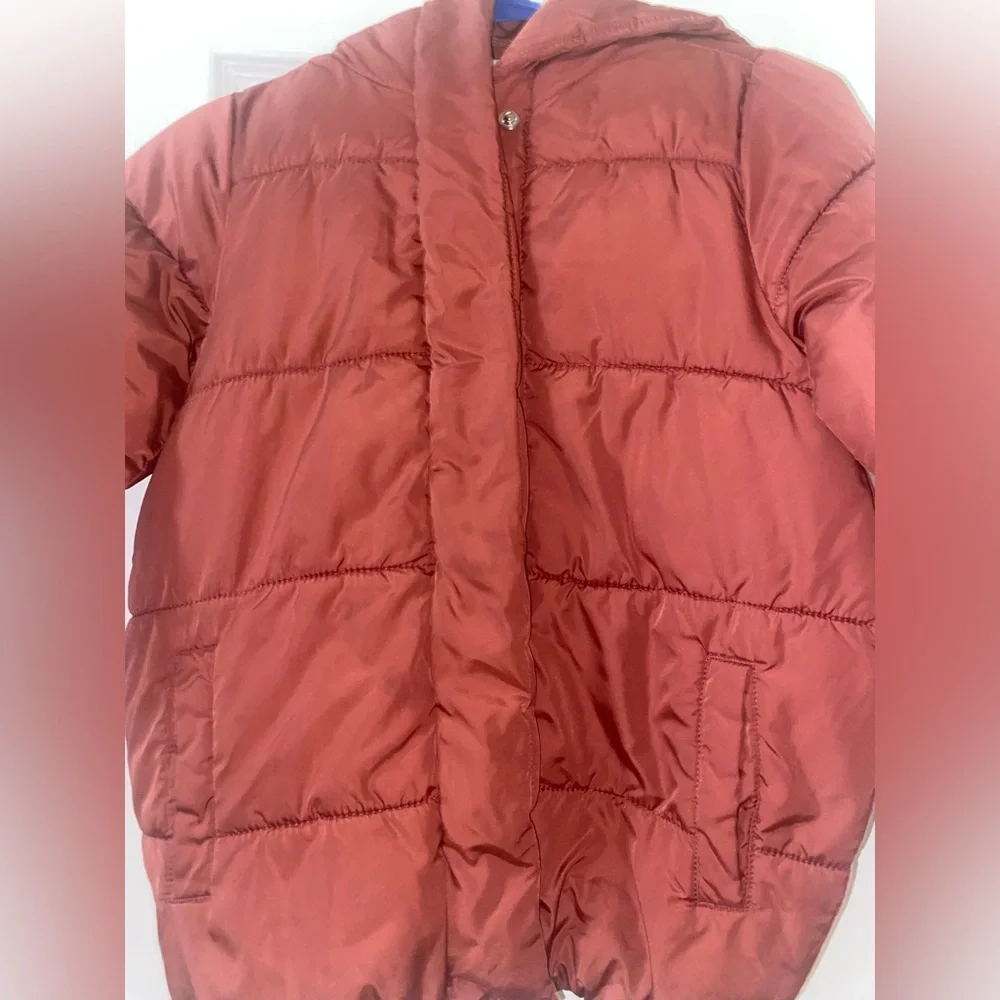 Old Navy Girls Cocoon Sherpa Lined Hooded Puffer Coat Size 8 M